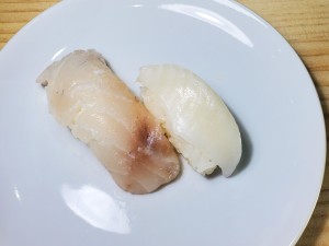 エンガワと昆布〆平目