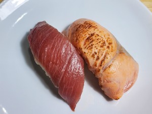 中トロと炙りサーモン